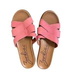 NWOT Women's Zodiac Slip on Sandals SZ 10 M‎  Naila Pink Leather Uppers